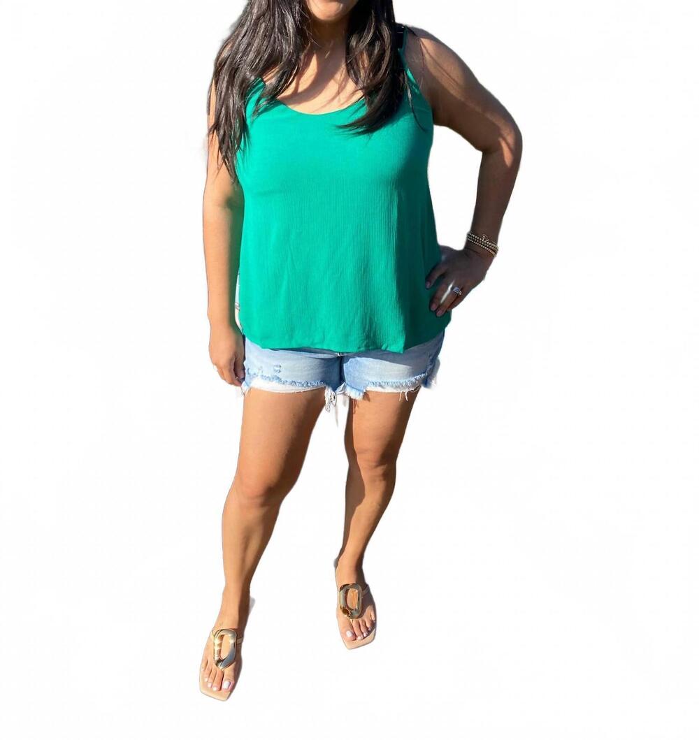 NEW ZENANA spaghetti strap top in kelly green